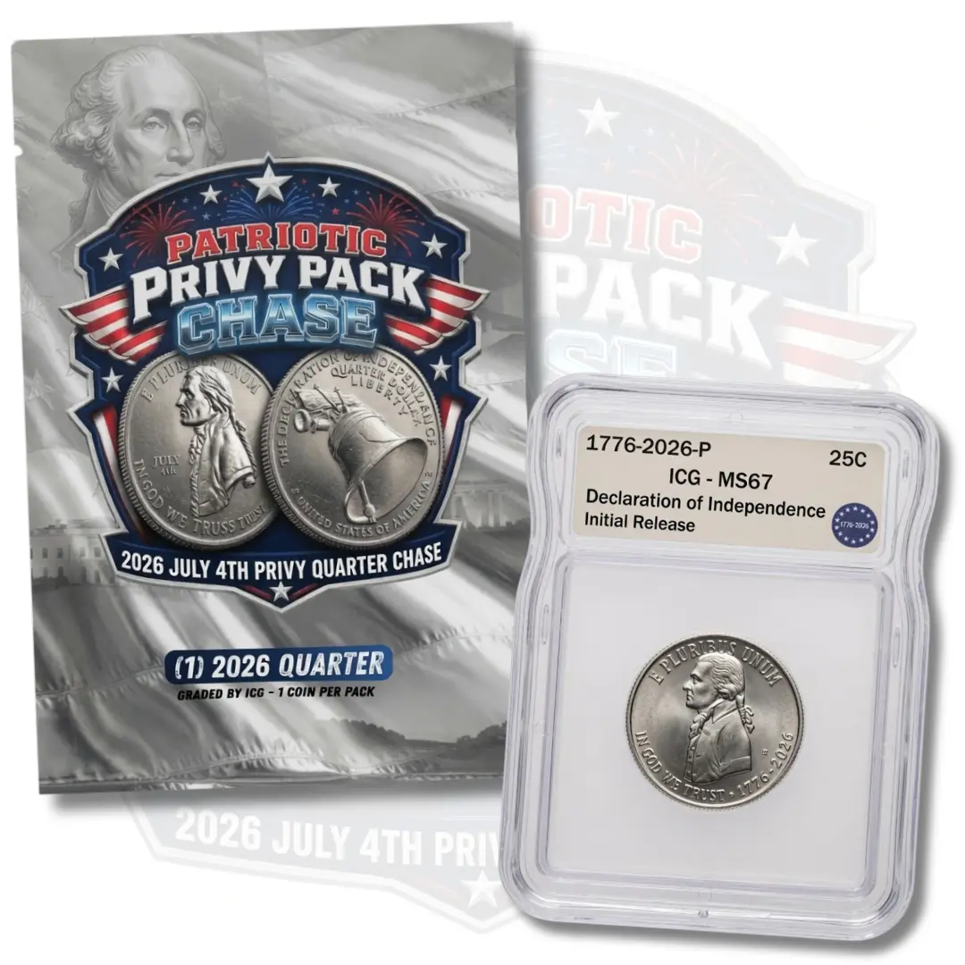 (1) Patriotic Privy Pack Chase - 2026 Quarter Graded by ICG