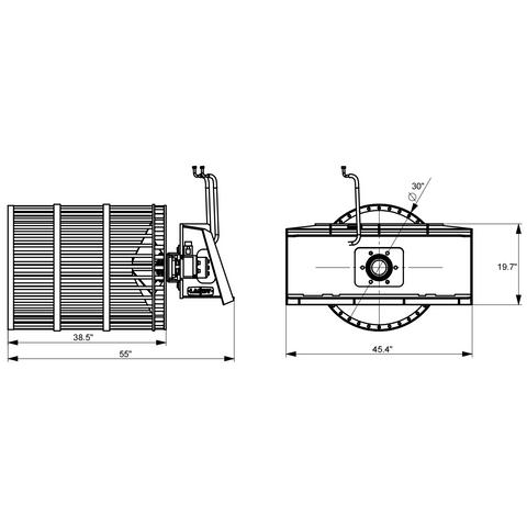 Landy Attachments Skid Steer Rotary Rock Picker Attachment 30" Diameter Drum Model, 55" Barrel Depth, Universal Mount