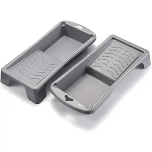 Plastic Mini Roller Paint Tray Deep Well Paint Trap 4" Paint Roller Tray Set Deluxe Paint Tray for 4-Inch Roller Brushes 2-Pack