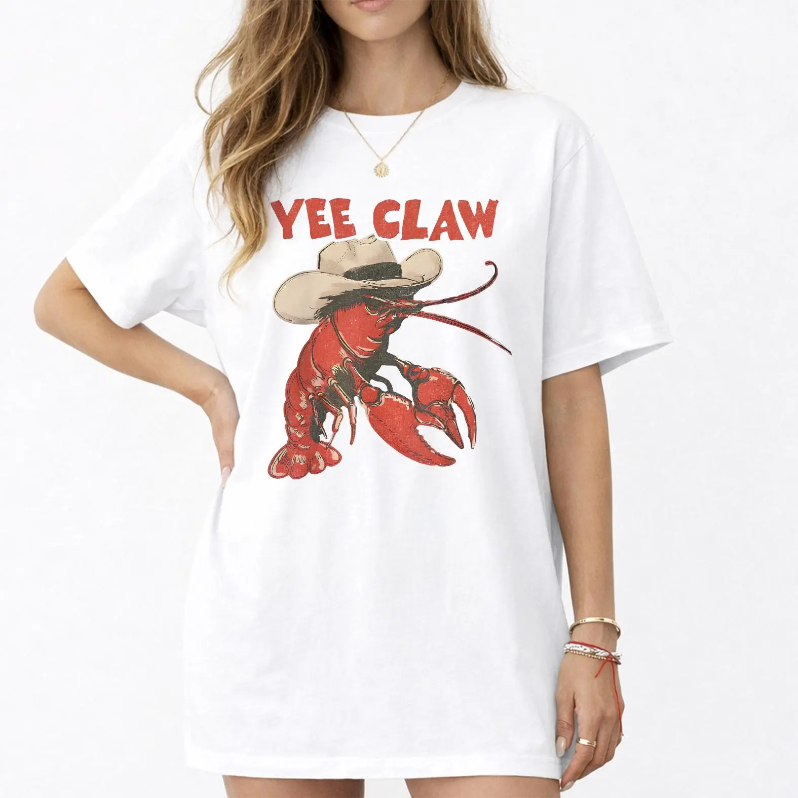 Comfort Colors Yee Claw Shirt, Funny Cowboy Lobster Shirt, Cajun Seafood Boil Graphic Tee, Summer Gift for Seafood Lovers
