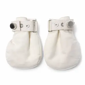 Lockable Restraint Mittens Soft Cotton Self-harm Prevention Mitts with Magnetic Lock Curled Fist Restrictive Gloves Anti-Scratch Adjustable Wrist Belt Reusable for Mental Health Care Psychiatric Patients