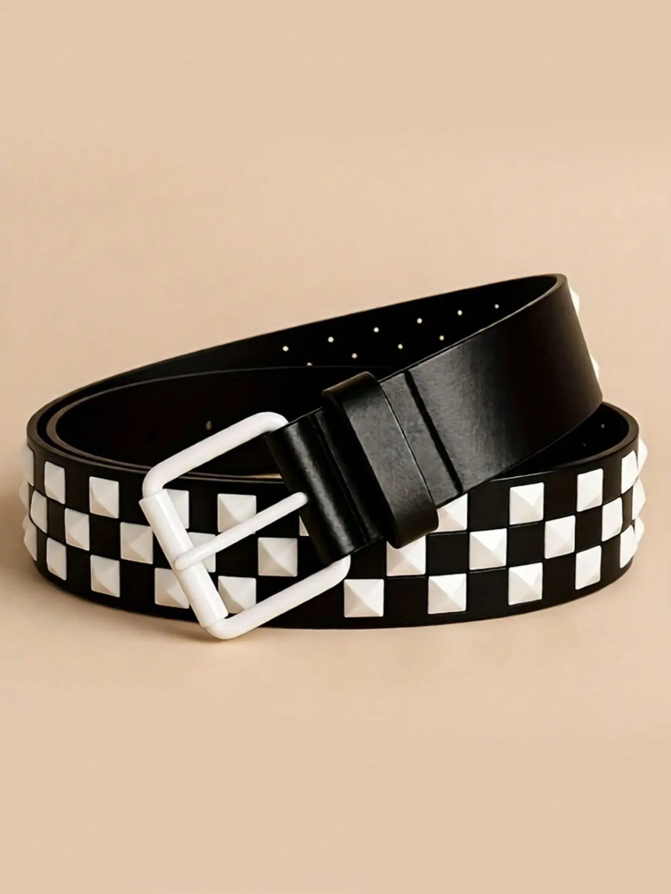 Punk Style Metal Stud Adjustable Belts, Adjustable Casual Waistband for Autumn Winter, Suitable for Teens Young Adults Women, Outdoor Sports Vacation Gift