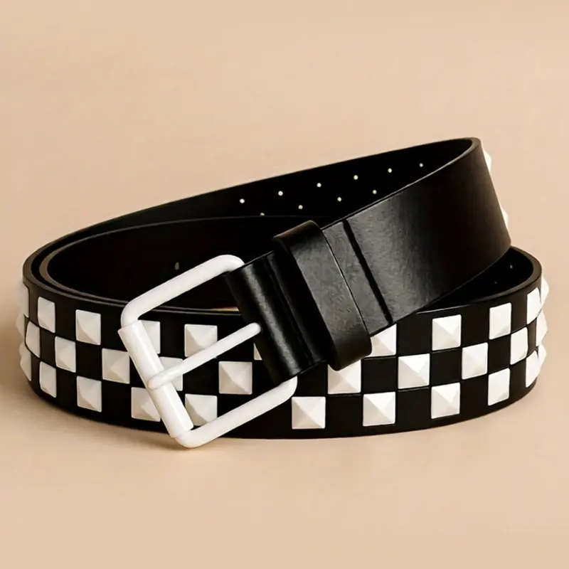Punk Style Metal Stud, Adjustable Casual Waistband for Autumn Winter, Suitable for Teens Young Adults Women, Outdoor Sports Vacation Gift, Cool Belts
