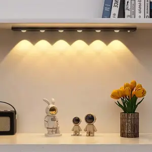 LED Under Cabinet Light with Motion Sensor Night Light, 1 Count USB Rechargeable Cat's Eye Ripple Light, Night Light with 3 Color Temperature Stepless Dimming
