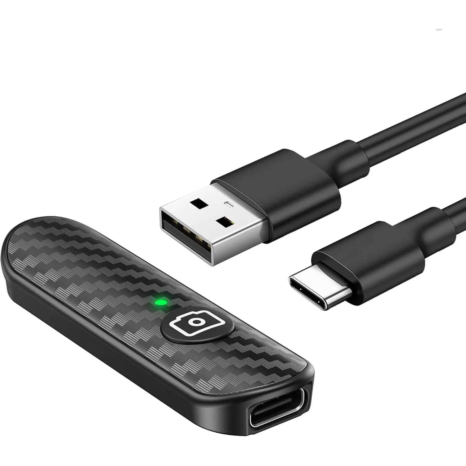 Remote Shutter, Carbon Fiber Design, Rechargeable Camera Remote Control for iOS & Android Smartphones, Compact and Portable, with Type-C Charging, 10m Remote Range,  5.0