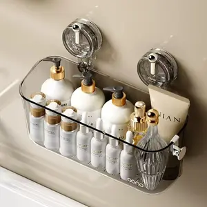 🧖‍♀️ Turn Your Bathroom into a 5-Star Spa! ✨ Aesthetic Clear Shower Caddy & Organizer Shelf | Strong Suction Cups, No Drilling, Dorm Essential