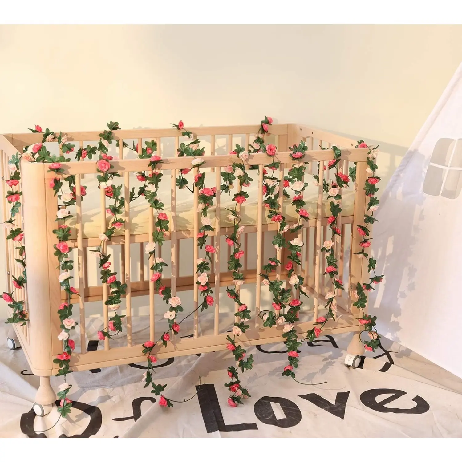 [Summervibes] 5 Pcs 41Ft Flower Garland Fake Rose Set,Fake Rose Vine,Artificial Flowers Hanging Rose,Ivy Hanging Baskets Wedding Arch Garden Background Decor,Christmas Party Gifts,Hand Tools Kits