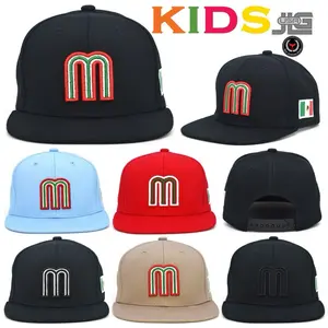 Mexico Youth Kids Cotton Snapback Hats Junior Boys Flag Toddler Embroidery Caps