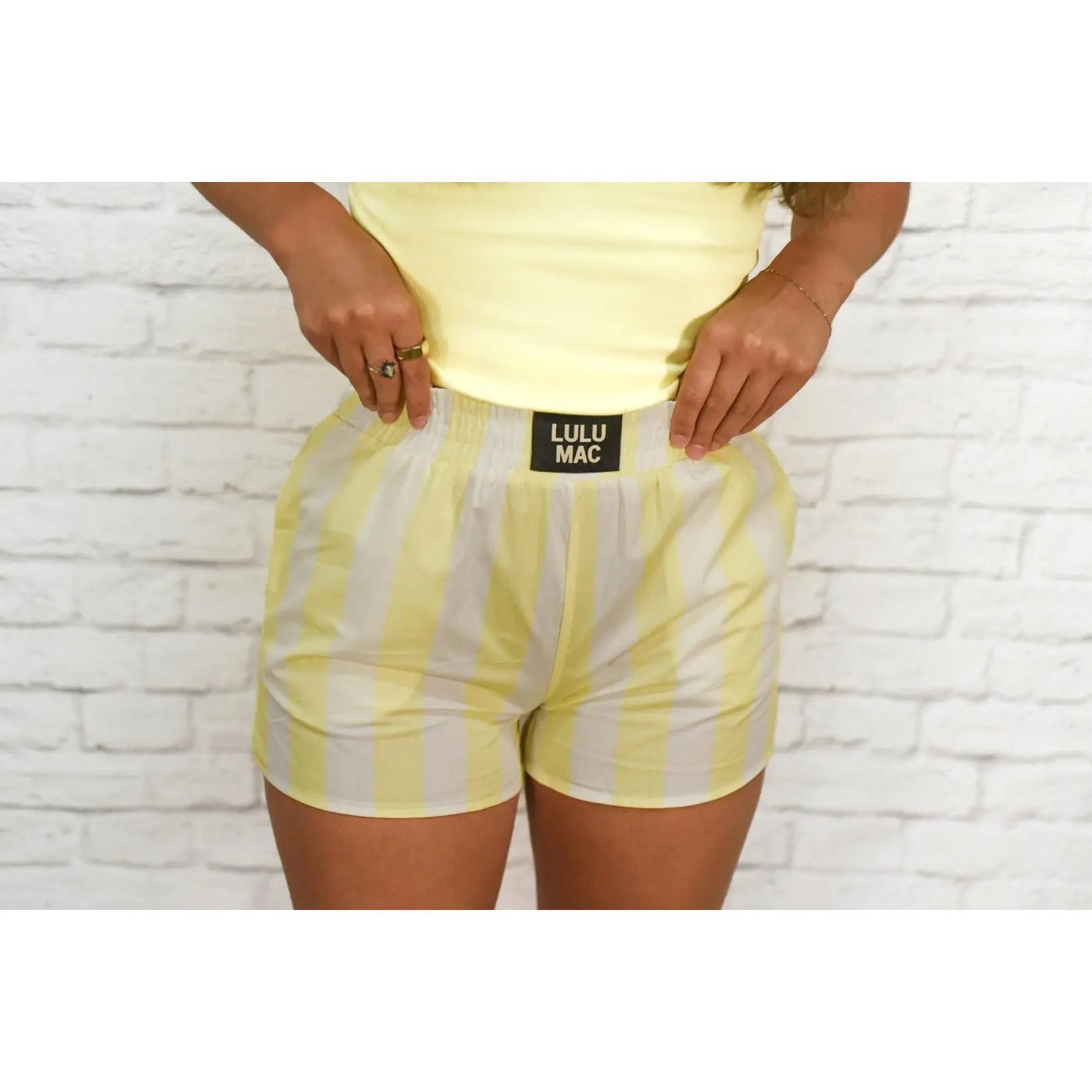 Lulu Mac Lemonade Stripe Lounge Shorts