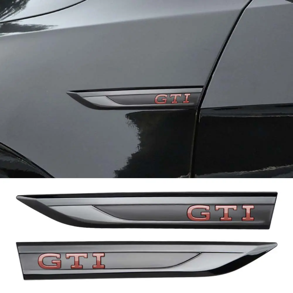 2PCS ABS GTD GTI Badge Car Fender Side Wing Emblem Sticker Car Stickers Car Decals Automotive Decals Auto Accessories For Volkswagen VW Golf 4motion MTM Blue Motion Polo Scirocco CADDY Beetle Passat Touareg Jetta Tiguan Touran TSI TDI R32 MK4