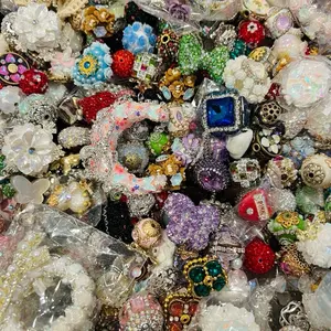 Fancy Rhinestone Beads Mix 20pcs Flash Sale Bundle Assorted Colors & Designs for Crafting Jewelry Phone Chain Key Chain Making