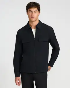 Express Everyday Performance Double Flap Chest Pocket Black Zip Jacket