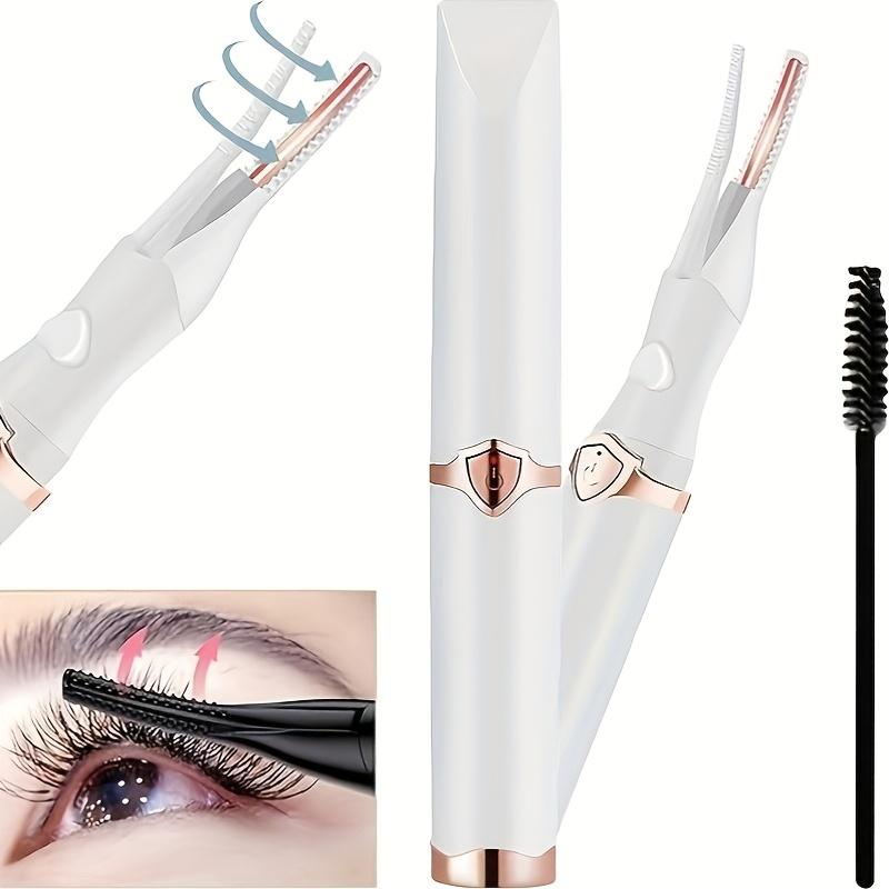 2-in-1 Heated Eyelash Curler - USB Rechargeable Clip-Type and Built-in Comb Heated Lash Curler - 3 Different Temperature Modes Quick and Long-Lasting Curl Effect