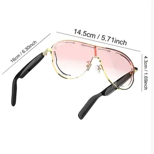 Smart Glasses 2025 High-Definition Voice Calls Music Built-in Microphone Type-C Charging Comfortable for Sports Music Business Daily Wear Pro Max Series Shockproof Silicone 80mAh Multifunctional Audio Sunglasses Cyber