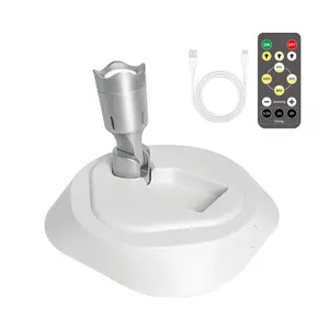 LED Wireless Spotlight with Remote Control, Rechargeable Indoor Light, Adjustable Color Temperature and Brightness, Battery Powered, +