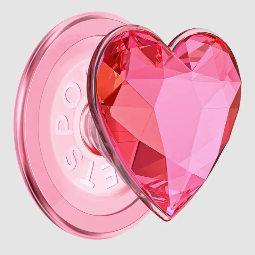Crystal Heart Neon Pink