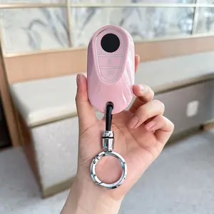 ACEBOYfor Mercedes-Benz Key Fob Cover with Keychain, Soft TPU Full Protection Car Key Case Shell for Benz S-Class G-Class E-Class EQE EQS 2020 2021 2022 2023 2024 2025