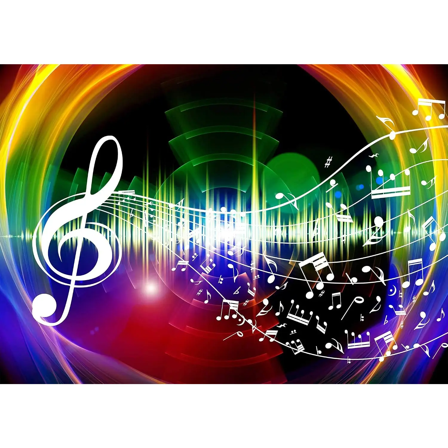 Rainbow Music Backdrop 7X5Ft FHZON