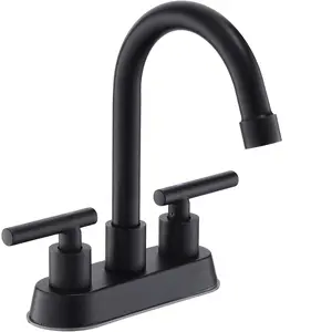 Stainless Steel Basin Faucet with Dual Handles and Supply Hose, Modern Style Suitable for Bathroom and Kitchen, Durable Design, Double Handle Faucet