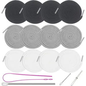 12 count 66 Inches XL Lengthened Drawstring Cords Replacement Drawstrings with 4 count Easy Threaders for Sweatpants Shorts Pants Jackets Coats