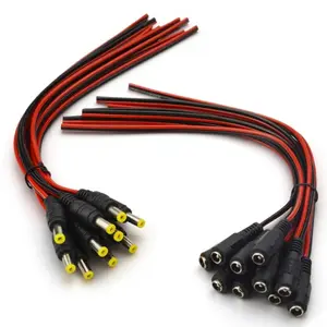 5/20/50 Pcs 12V DC Power Connector Kit, 5.5x2.1mm Male Female Plug Cable Adapter for LED Strip, CCTV Camera, Driver, Electrical Wiring Wire Tool Accessories