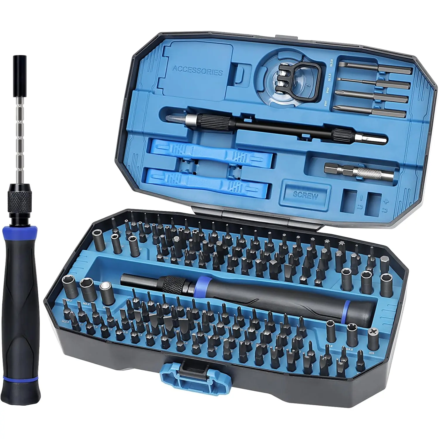 Precision  Set 153 in 1 Small   Set with Case,  Repair Tool Kit for Computer, Laptop, , Macbook, PC, PS5,  Controller, RC, Jewelers, Glasses