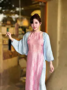 MO SON Áo Dài set with sheer overlay outer layer/CT278