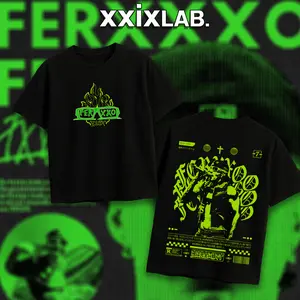 29Lab. Ferxoo V1 Double Side Heavy Cotton Graphic Hoodie Vintage Rap Shirt Hiphop Streetwear Clothing Gift For Music Lovers Breathable Printing Lightweight T-Shirt