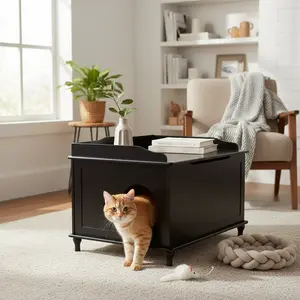 Jumbo Designer Catbox Litter Box Enclosure in Black Litterbox