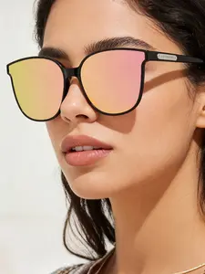 Women's Large Frame Square Sunglasses, Punk Mercury Color, Casual Style, Uv100 Protection, Perfect for Holidays and Daily Commute