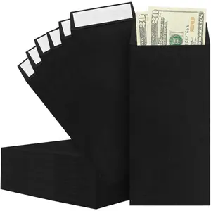 Envelope Set  120 Envelopes for Cash, Checks,  Tickets; 80GSM, 3.2x6.6 inch Black Envelopes  Perfect for Cash Challenge Savers