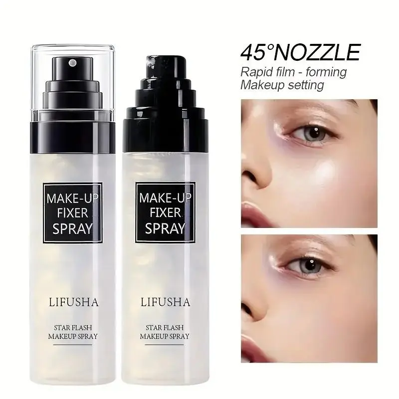 Starlight Glitter Setting Spray, long-lasting oil control, water and sweat resistant, natural non-cakey finish, suitable for daily commute, date parties, music festivals, Mother's Day gifts for women