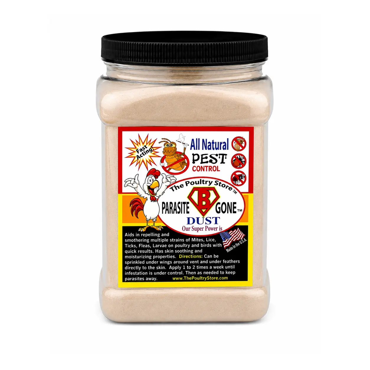 Parasite B Gone Dust fast acting and great for getting rid of lice, mites and parasites