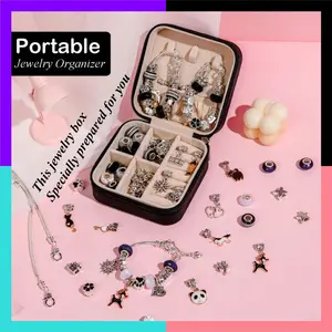 68Pcs DIY Charm Bracelet for Women Jewelry Making Kit Princess Themed Colorful Beads Pendant Necklace with a Jewelry Box Interesting Charms DIY Accessories Great Idea for Girls Unique Design Creativity Crafts Birthday Toy Valentines Gifts for Girlfriend