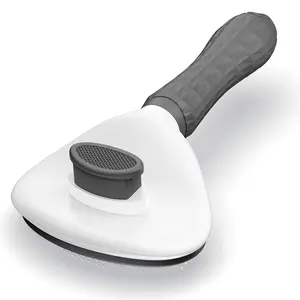 Depets Self Cleaning Slicker Brush for Dogs Cats & Bunnies - Easy Loose Hair Removal, Massage Tool for Long Short Hair Pets, Comfort Grip Handle, Hygienic Home Environment