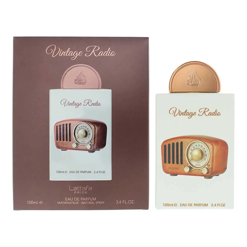 Lattafa Pride Vintage Radio Unisex Eau de Parfum Natural Spray - Aromatic, Woody, Spicy Fragrance, 3.4 oz/100ml Perfume