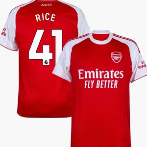 Unisex Soccer/Football Premier League Arsenal Club Rice 4 Champions League 2025/26 Home/Away Replica Jersey - Red
