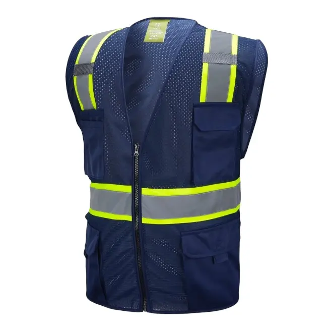 Navy Blue High Visibility Reflective Safety Vest, Safety Work Vest for Home Improvement Use, Reflective Safety Vests