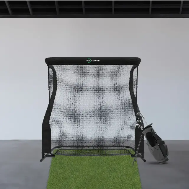 The Net Return Pro 9 Golf Screen 9' x 8' x 3'6" Handles 225 MPH Automatic Ball Return Commercial Grade for Simulators & Training Indoor & Outdoor
