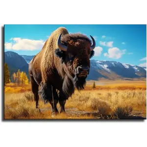 ULLiaN American Bison Wall Art Poster wall art for living room Canvas wall art for bedroom Printing Picture (12x18inch-No Framed)