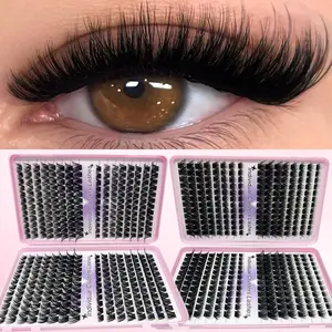 384 Pcs Eyelash Extension Kit, Multiple Lengths, Odorless & Easy to Apply Individual Lash Clusters, Fluffy Cluster Lashes, Home Makeup Essentials, Perfect for DIY Beauty Looks