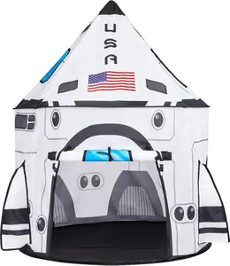 2025 Toys for Kids Rocket Ship Play Tent Pop up Play Tent Indoor Outdoor Spaceship Playhouse Tent Set Kids Outdoor Play Valentine's Day Gifts for Kids