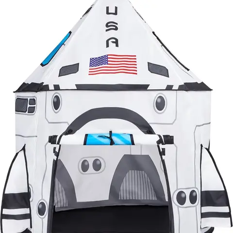 2025 Toys for Kids Rocket Ship Play Tent Pop up Play Tent Indoor Outdoor Spaceship Playhouse Tent Set Kids Outdoor Play