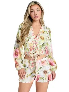 GUESS Female Colette V-Neck Bow Top