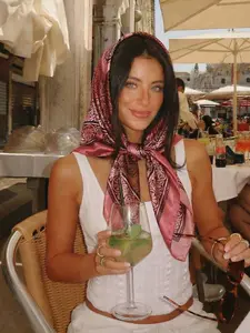 Women's Satin Scarf Shawl Wrap, Spring Fashion Accessory, Boho Style Scarf, Versatile Headscarf & Belt Design, Ideal for Stylish