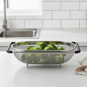 Stainless Steel Fine Mesh Strainer, Drainage Basket for Vegetable Filtering, Food-Safe Kitchen Essential, Food Colander Kitchenware
