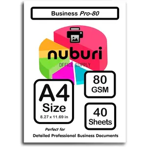 A4 Size Printer Paper, 80 gsm / 21lb, 40 Sheets, Great for Professional Documents