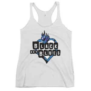 Tank Top  Women's Razer Back-Black out Blues
