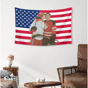Vintage Heated Rivalry Tapestry, Retro Game Day Flag, Sports Aesthetic Wall Decor, Classic Competition Banner, Bedroom Dorm Decor for Fans 66