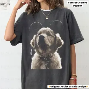 Puppy Golden Retriever Comfort Colors/Gildan Shirt, Trip Vacation Tee, Dogs Shirts, M Ears Dog Lover Tees Gift